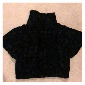 Black fur sweater coat